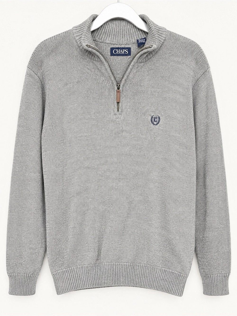 Chaps Men's Gray Zip-Up Sweater